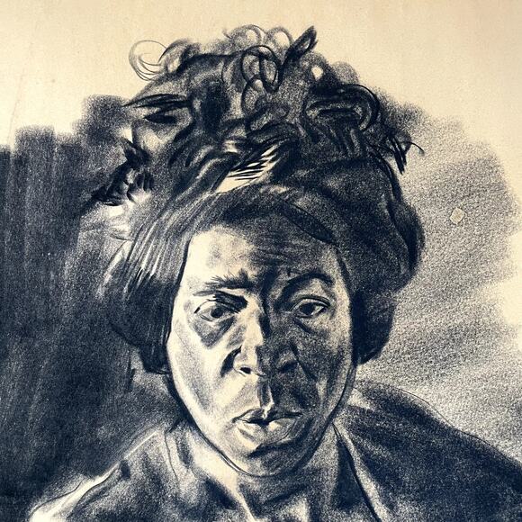 Vintage Original Nude Woman Charcoal Drawing 1969 - Picture 3 of 11